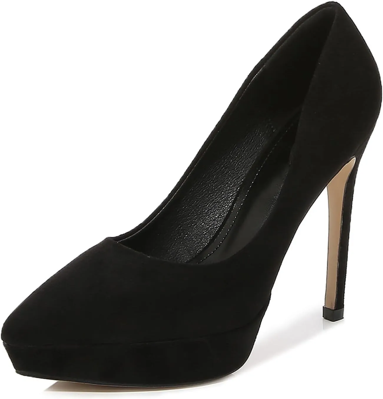12CM/4.72IN Women's Sexy Closed Toe Platform High Heels Stiletto Dress Suede High Heeled Wedding Party Office Pumps Shoes