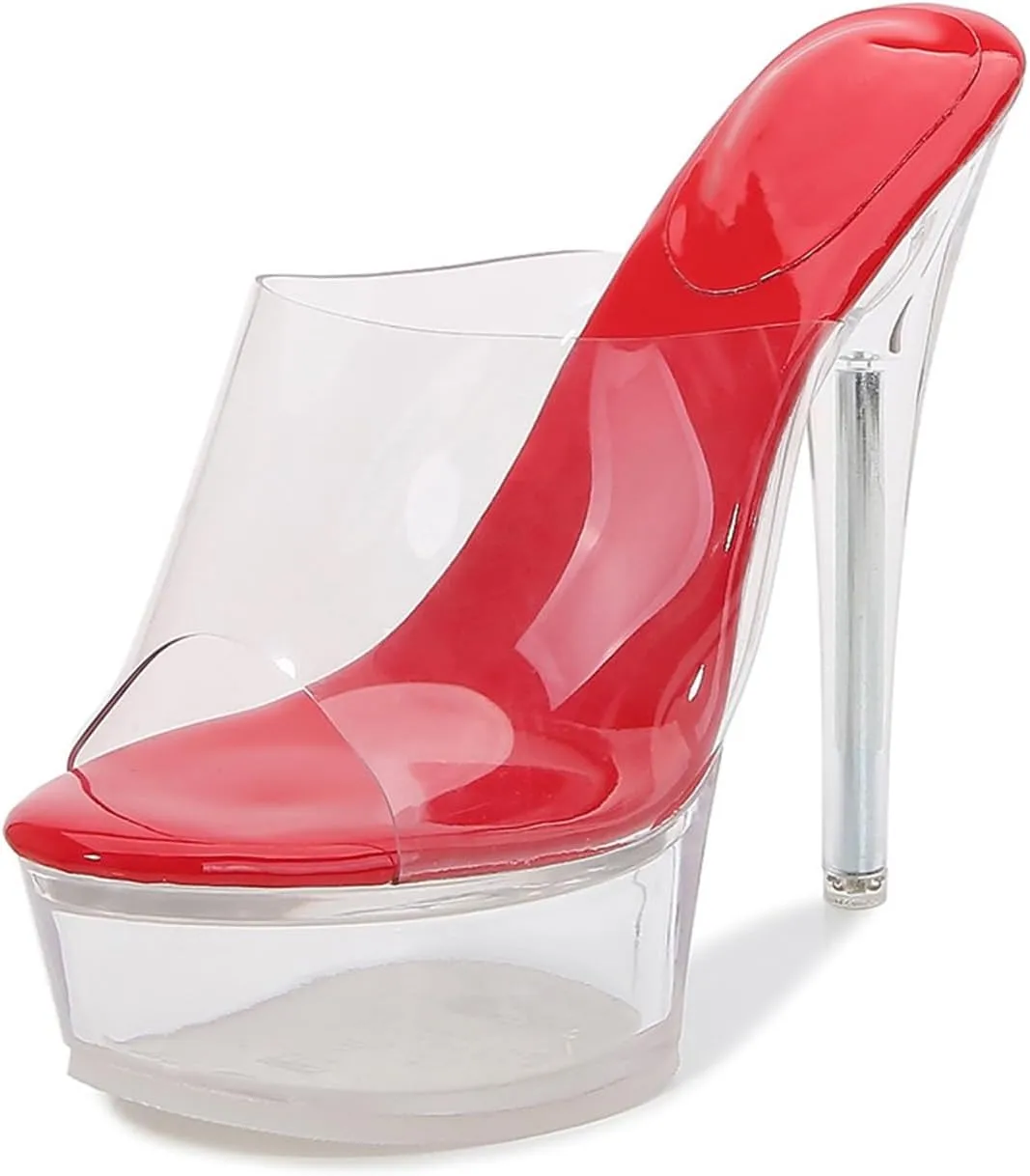 14CM/5.51IN Women's Exposed Toe Sandals Platform High Heels Shoes Stiletto Heels Dress High Heeled Wedding Party Office Pumps Shoes