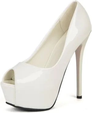 14CM/5.51IN Women's Sexy Platform High Heels Shoes Stiletto Exposed Toe Dress High Heeled Wedding Party Office Pumps Shoes