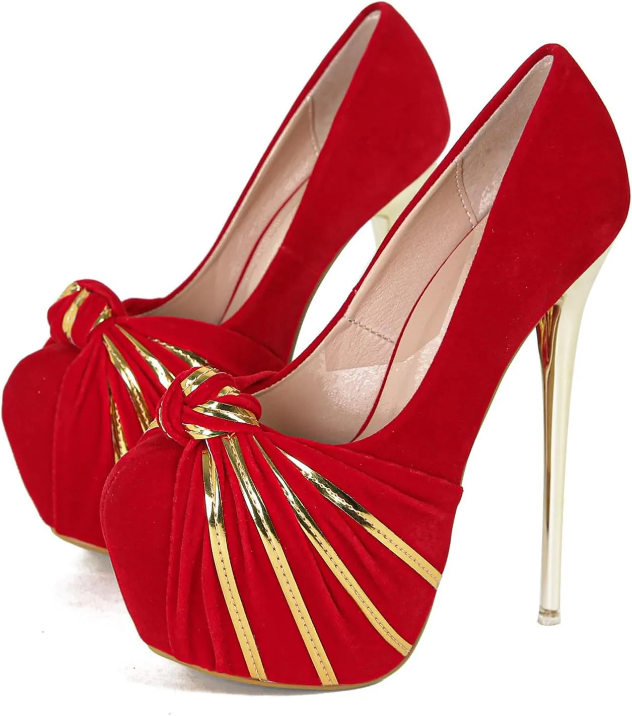 16CM/6.30IN Women's Fashion Personality High Heels Ladies Faux Suede Pumps Party Evening Dress Shoes Pole Dancer Stripper