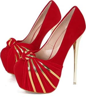 16CM/6.30IN Women's Fashion Personality High Heels Ladies Faux Suede Pumps Party Evening Dress Shoes Pole Dancer Stripper