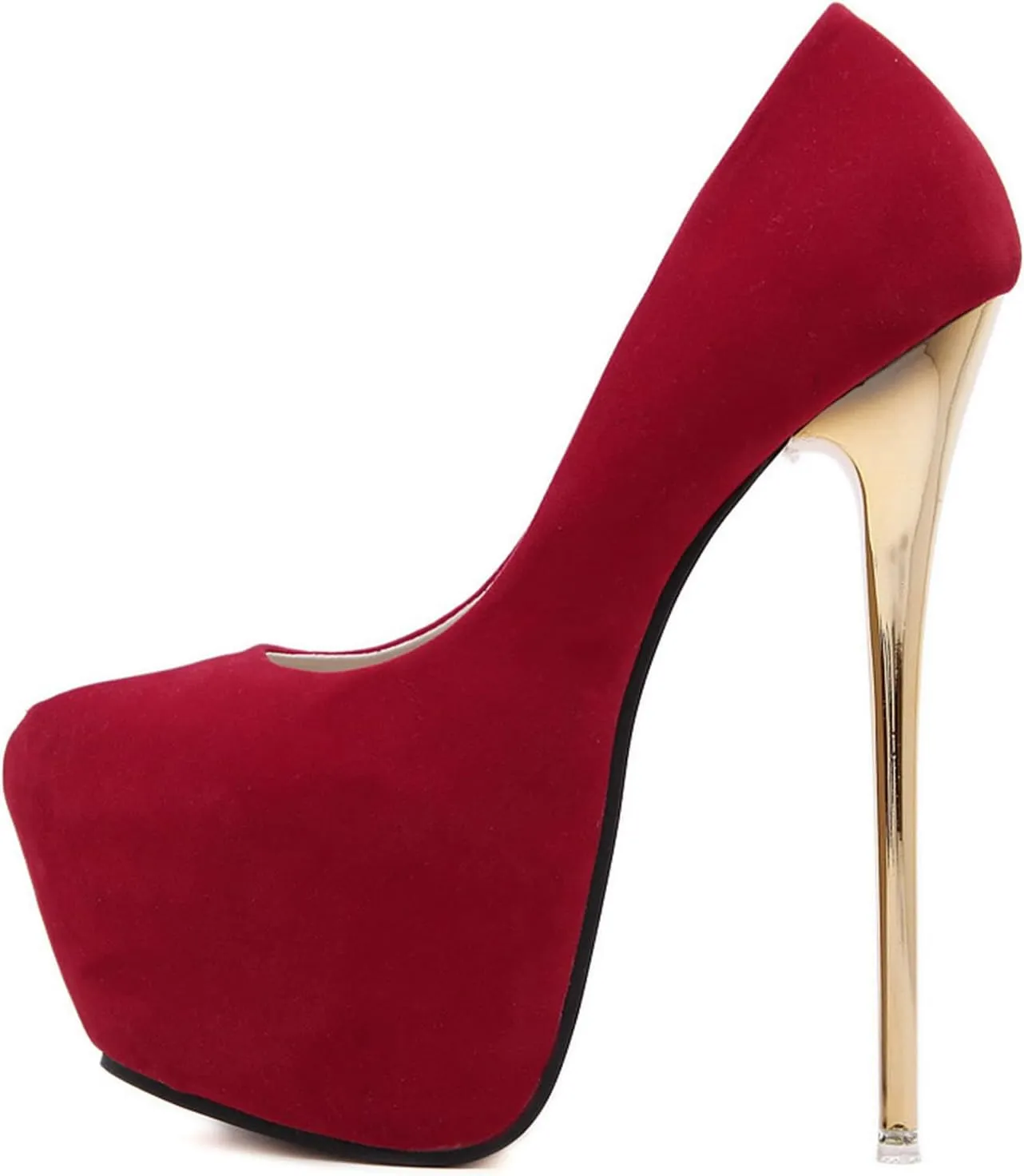 16CM/6.30IN Women's Fashion Personality High Heels Ladies Pumps Faux Suede Party Evening Dress Shoes Pole Dancer Stripper