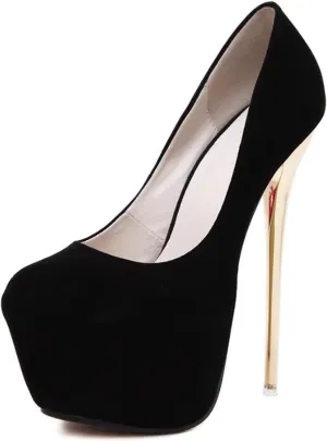 16CM/6.30IN Women's Fashion Personality High Heels Ladies Pumps Faux Suede Party Evening Dress Shoes Pole Dancer Stripper
