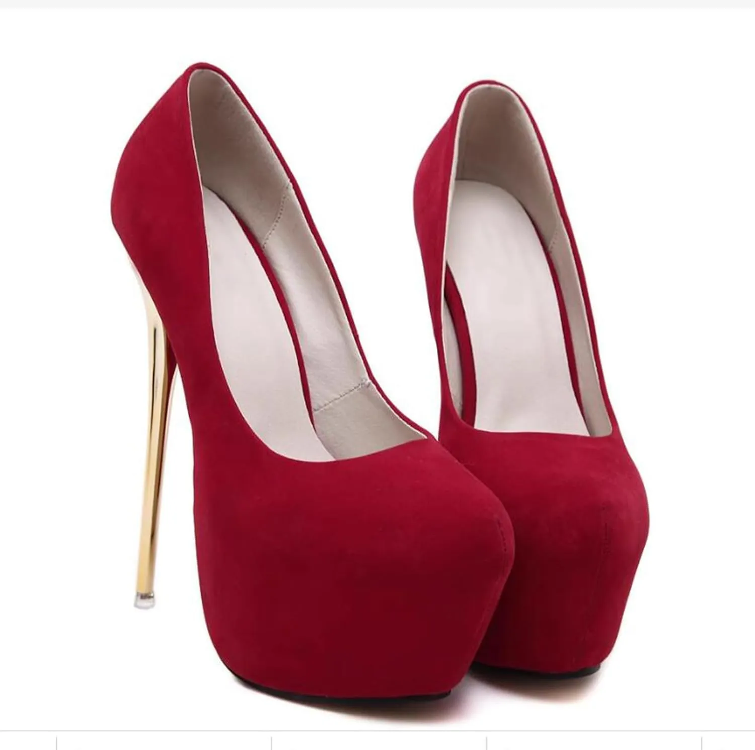 16CM/6.30IN Women's Fashion Personality High Heels Ladies Pumps Faux Suede Party Evening Dress Shoes Pole Dancer Stripper