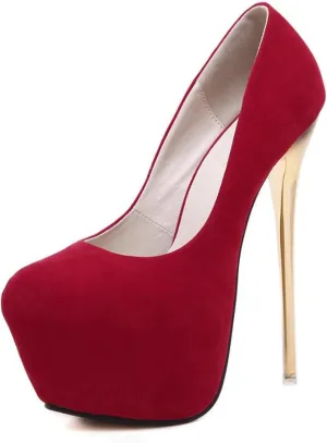 16CM/6.30IN Women's Fashion Personality High Heels Ladies Pumps Faux Suede Party Evening Dress Shoes Pole Dancer Stripper
