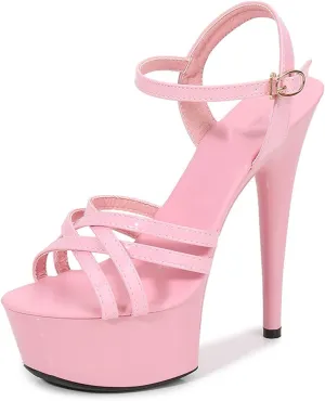 5.90 inch/15cm Women's Sexy High Heels Fashion Open Toe Stiletto Wedding Dress Shoes Elegant Comfortable Party Dress Pumps for Women