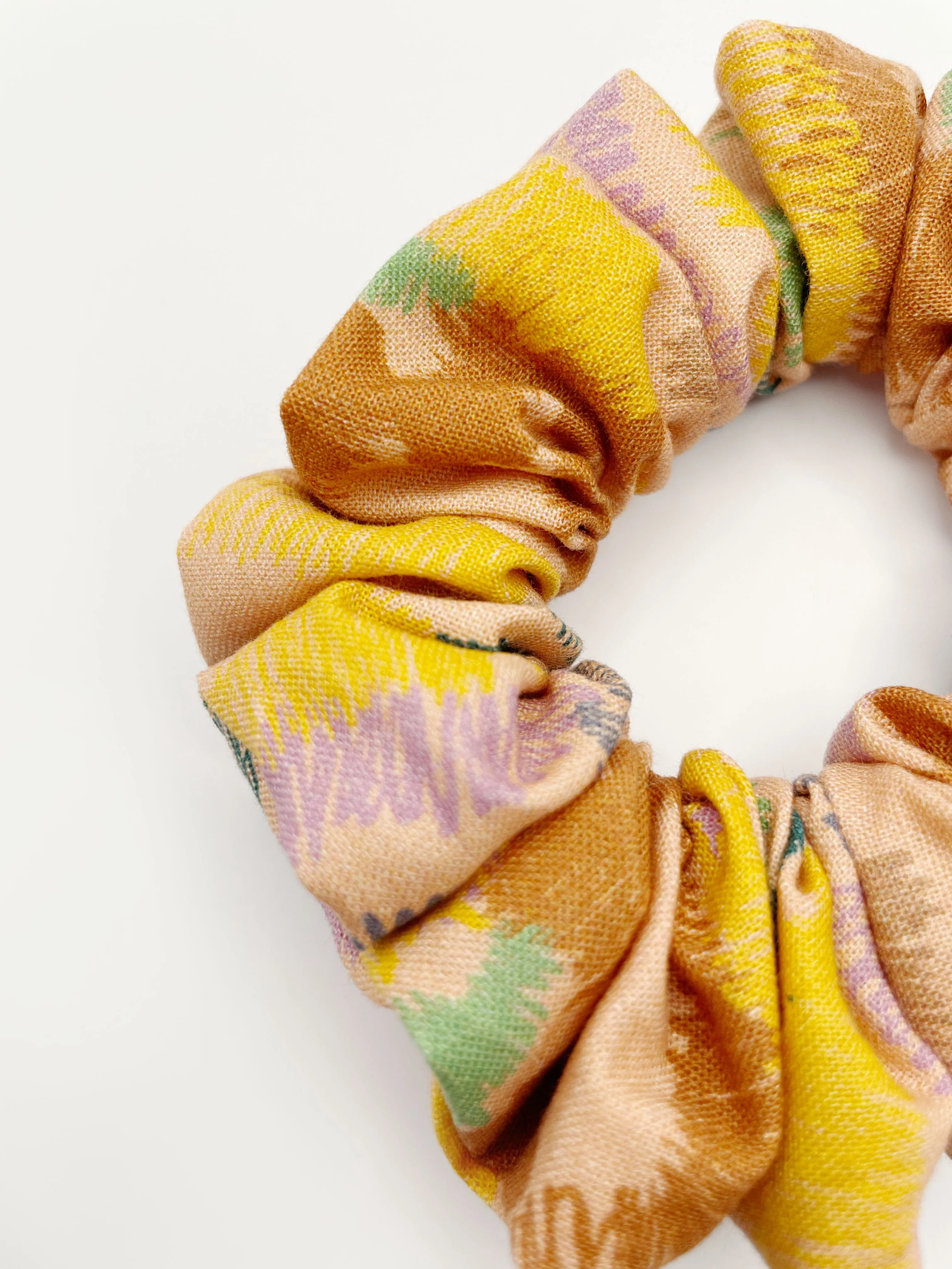Abstract Earth Tone Scrunchie  Sonoran Desert Hills Boho Hair Tie
