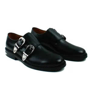 AJ1175 LEATHER MONK STRAP BLACK POLIDO