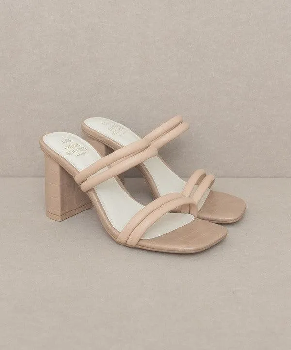 Angela - Strappy Alligator Heel