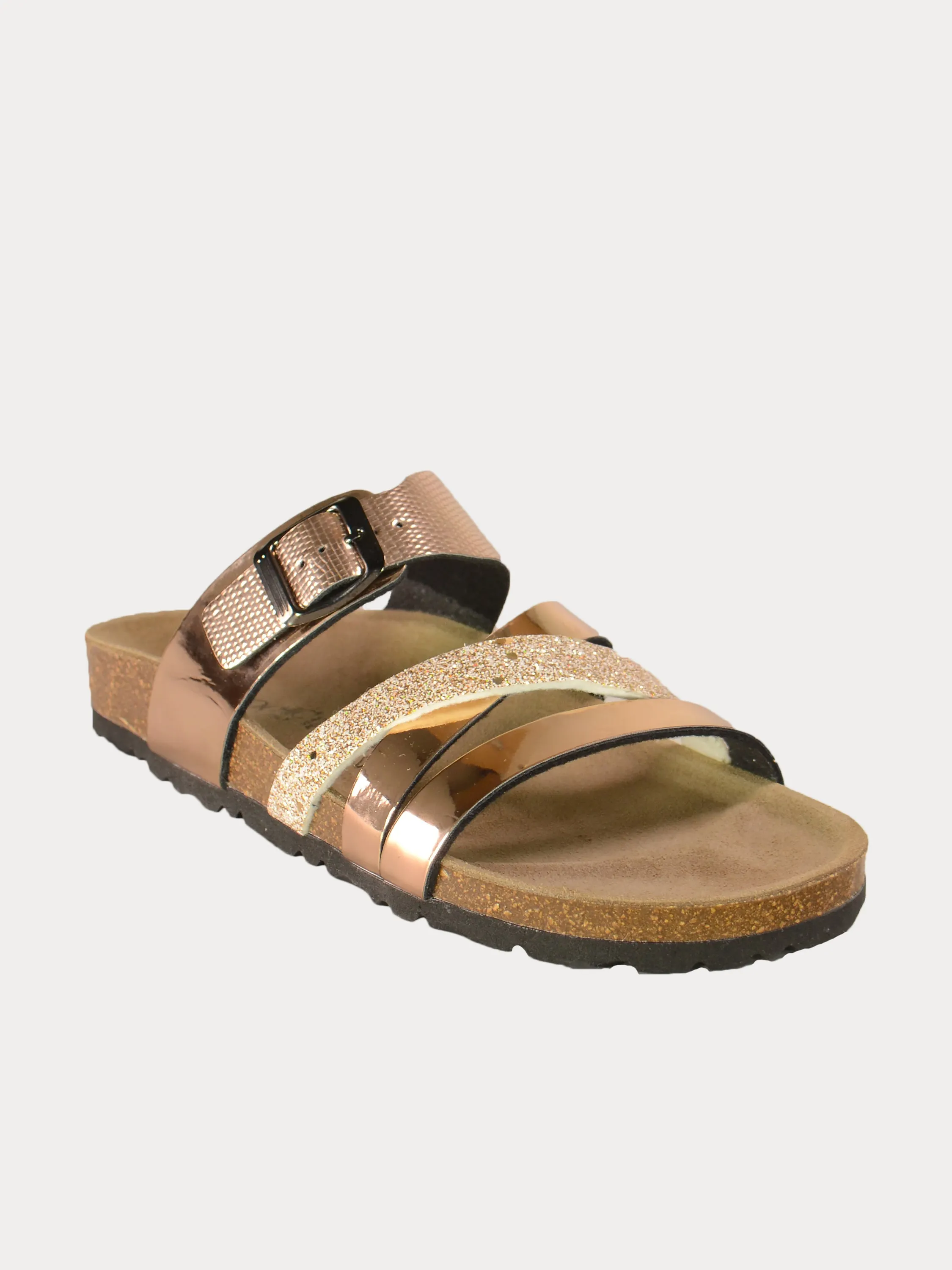 Biochic Women's Multi Strap Patent Flat Sandals