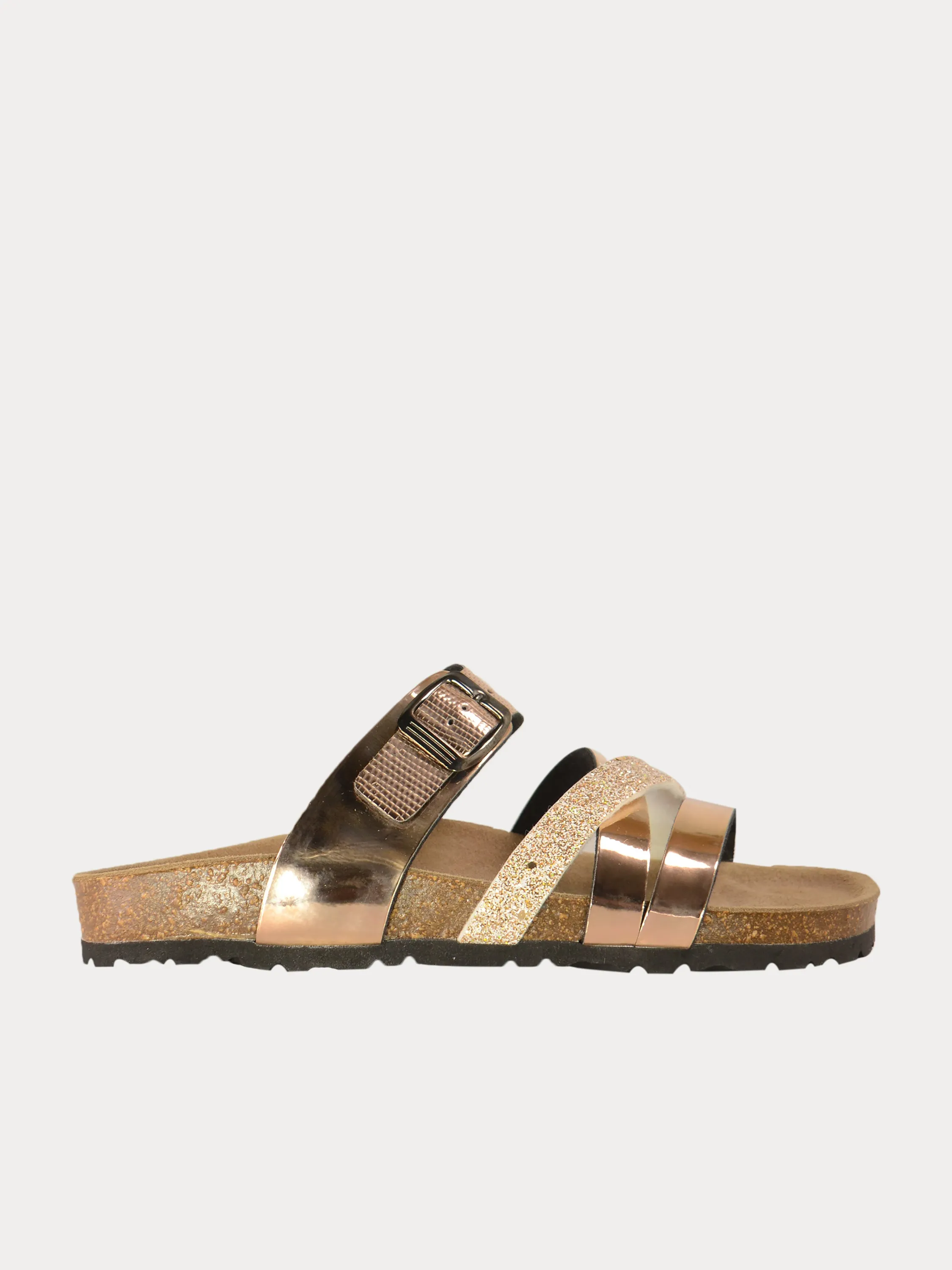 Biochic Women's Multi Strap Patent Flat Sandals