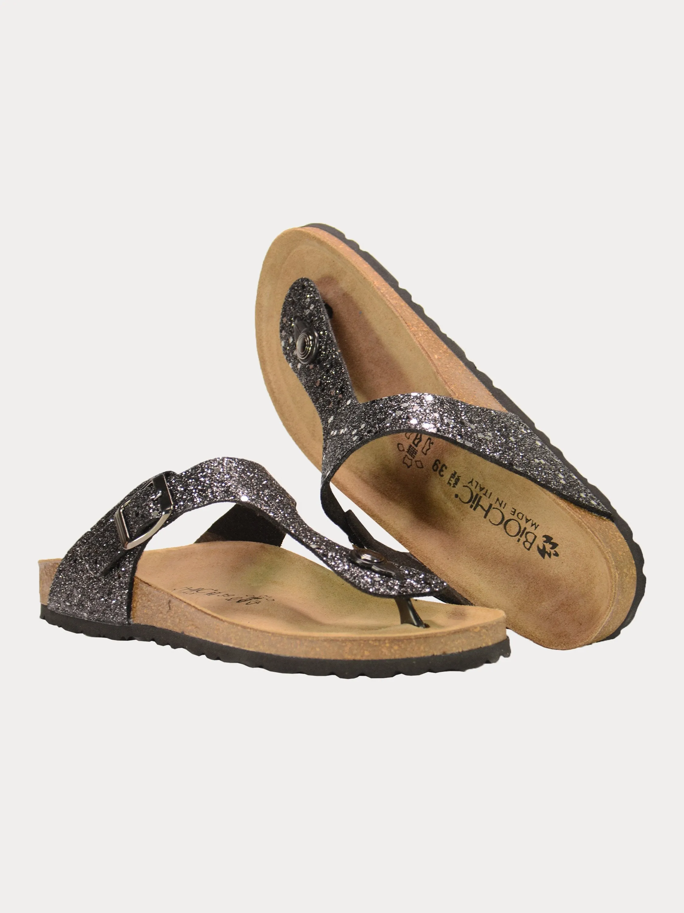 Biochic Women's Shimmery Flat Sandals