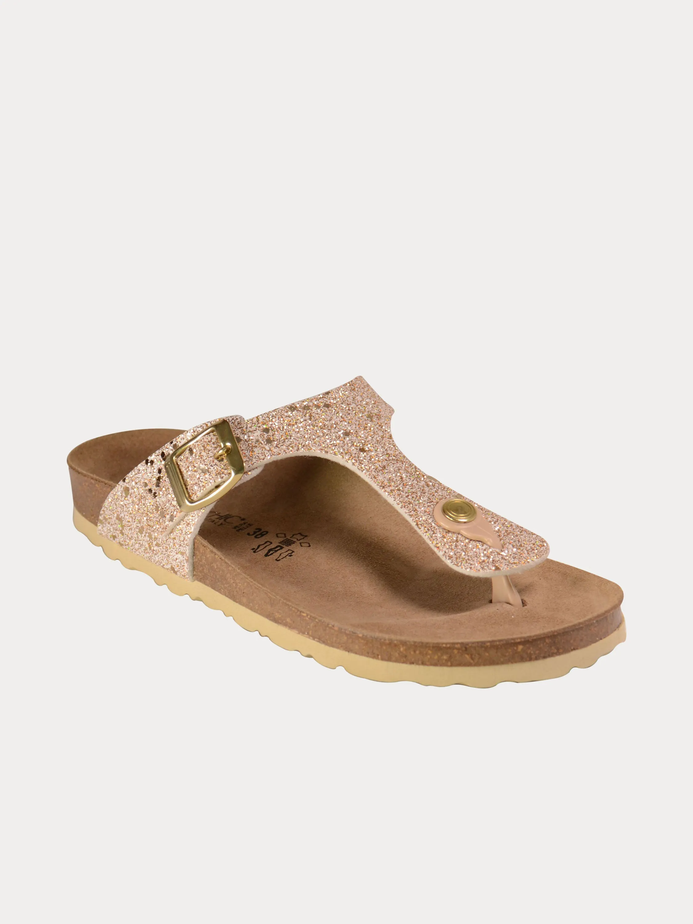 Biochic Women's Shimmery Flat Sandals