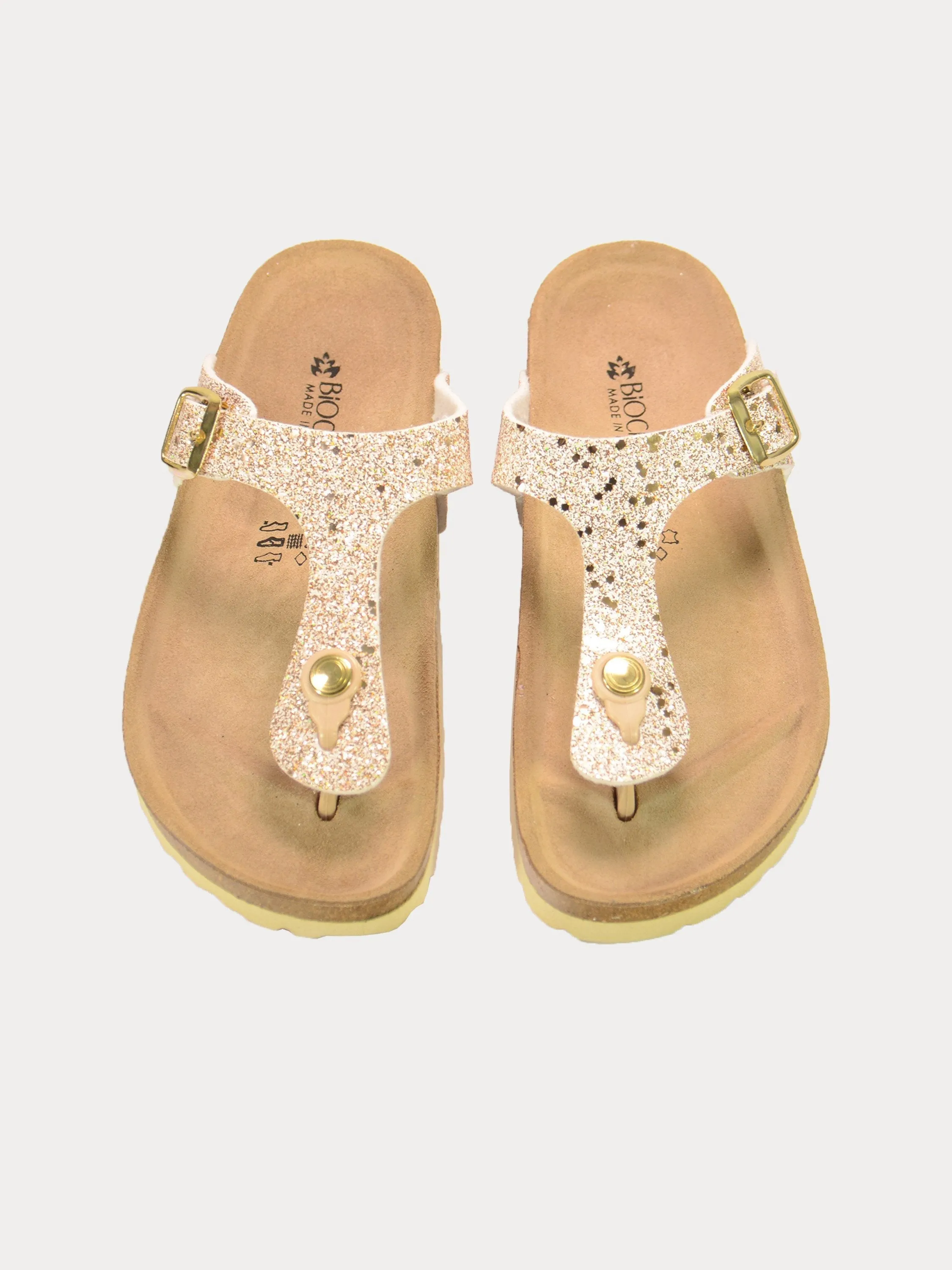 Biochic Women's Shimmery Flat Sandals