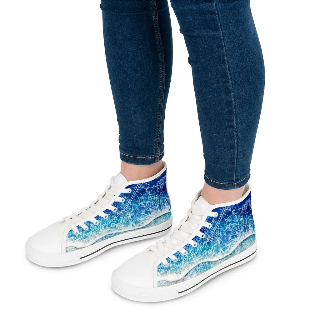 Blue Wave Women's High Top Sneakers