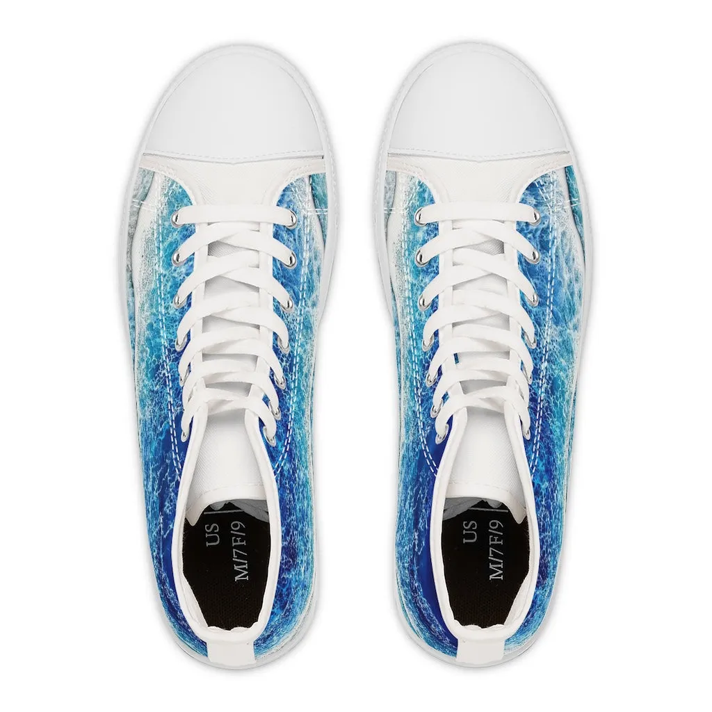 Blue Wave Women's High Top Sneakers