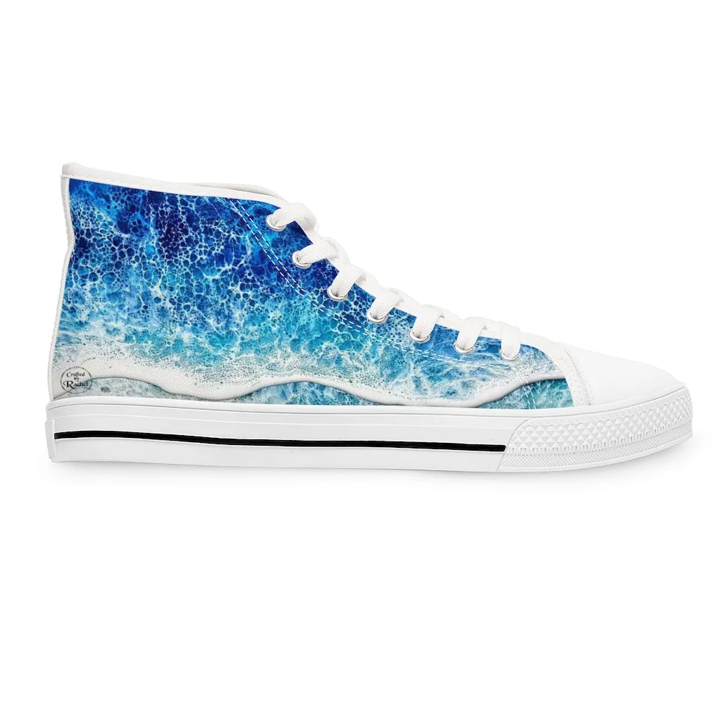 Blue Wave Women's High Top Sneakers