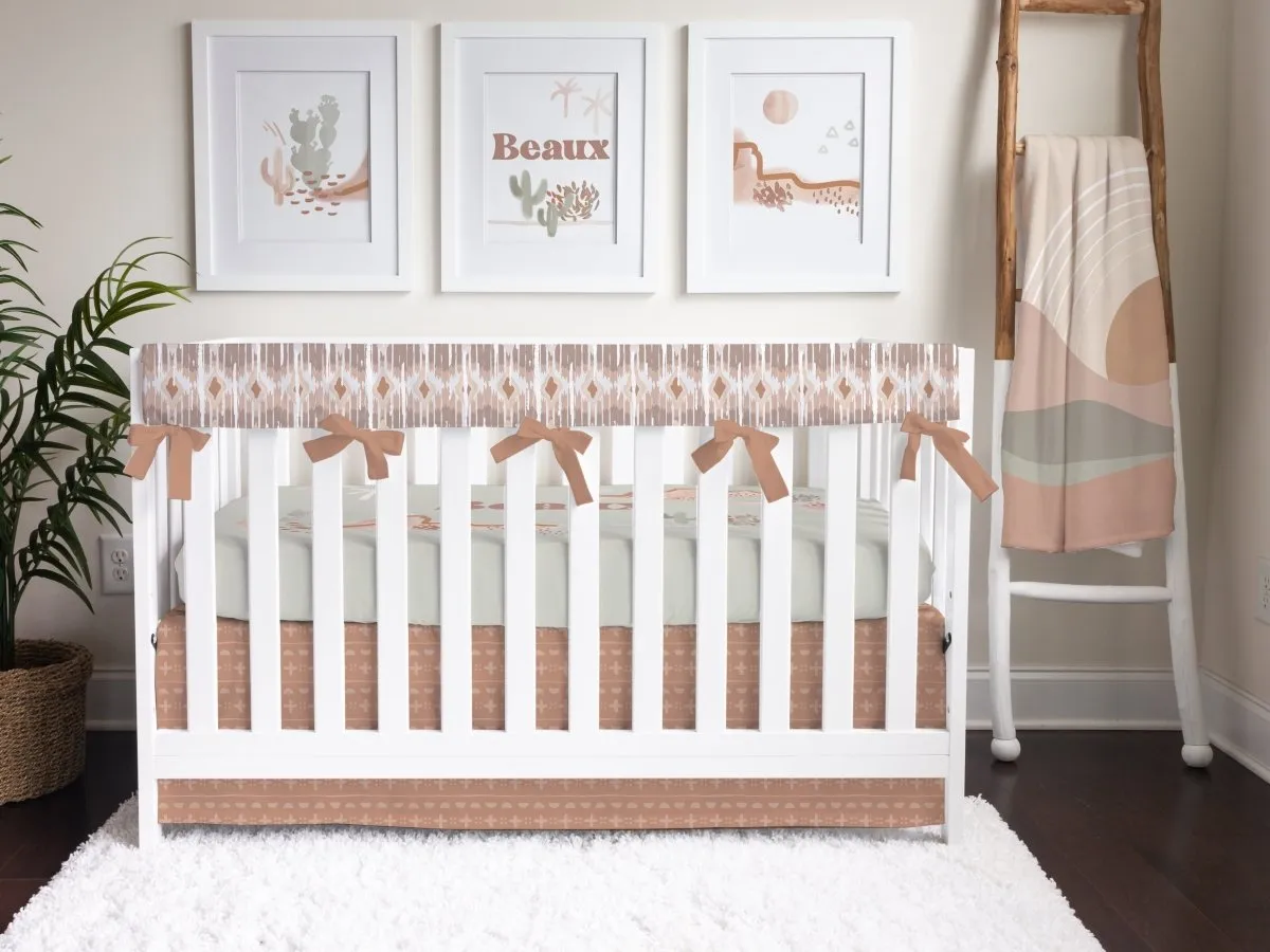 Boho Desert Mudcloth Personalized Crib Bedding Set