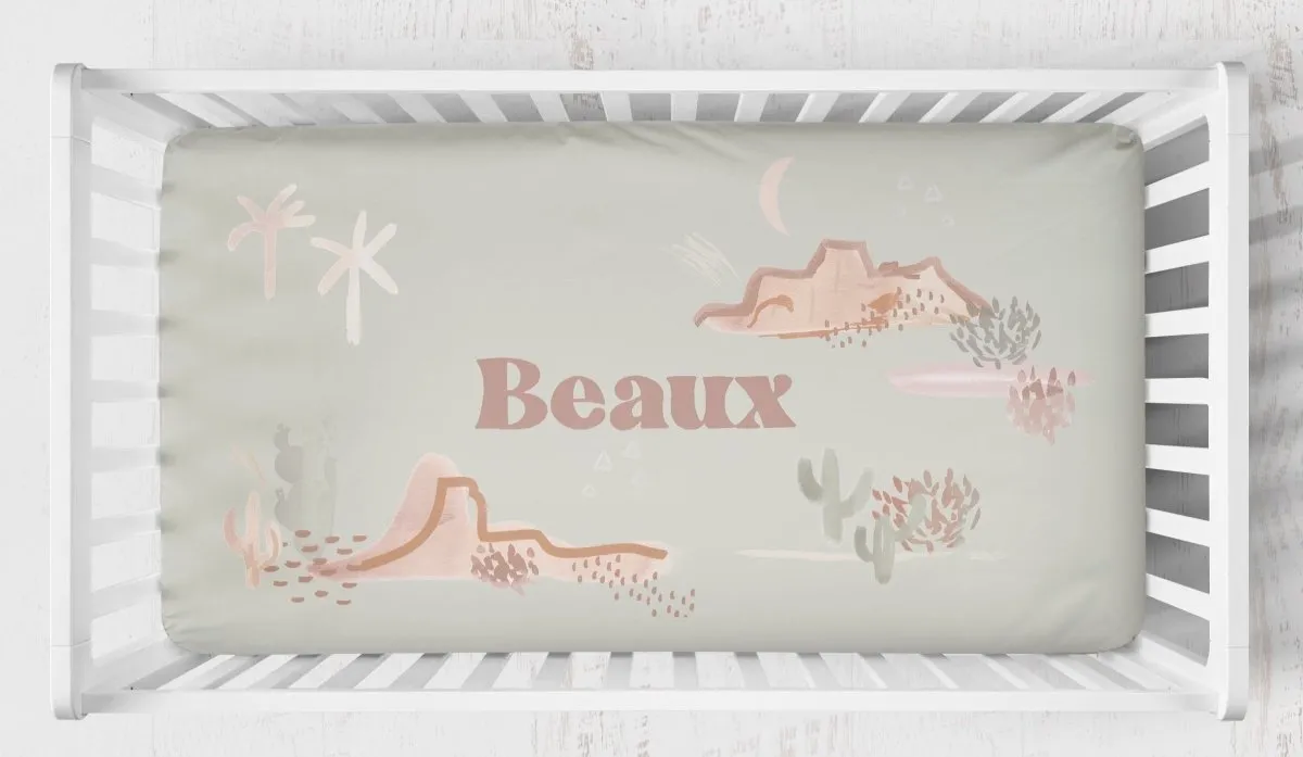 Boho Desert Mudcloth Personalized Crib Bedding Set