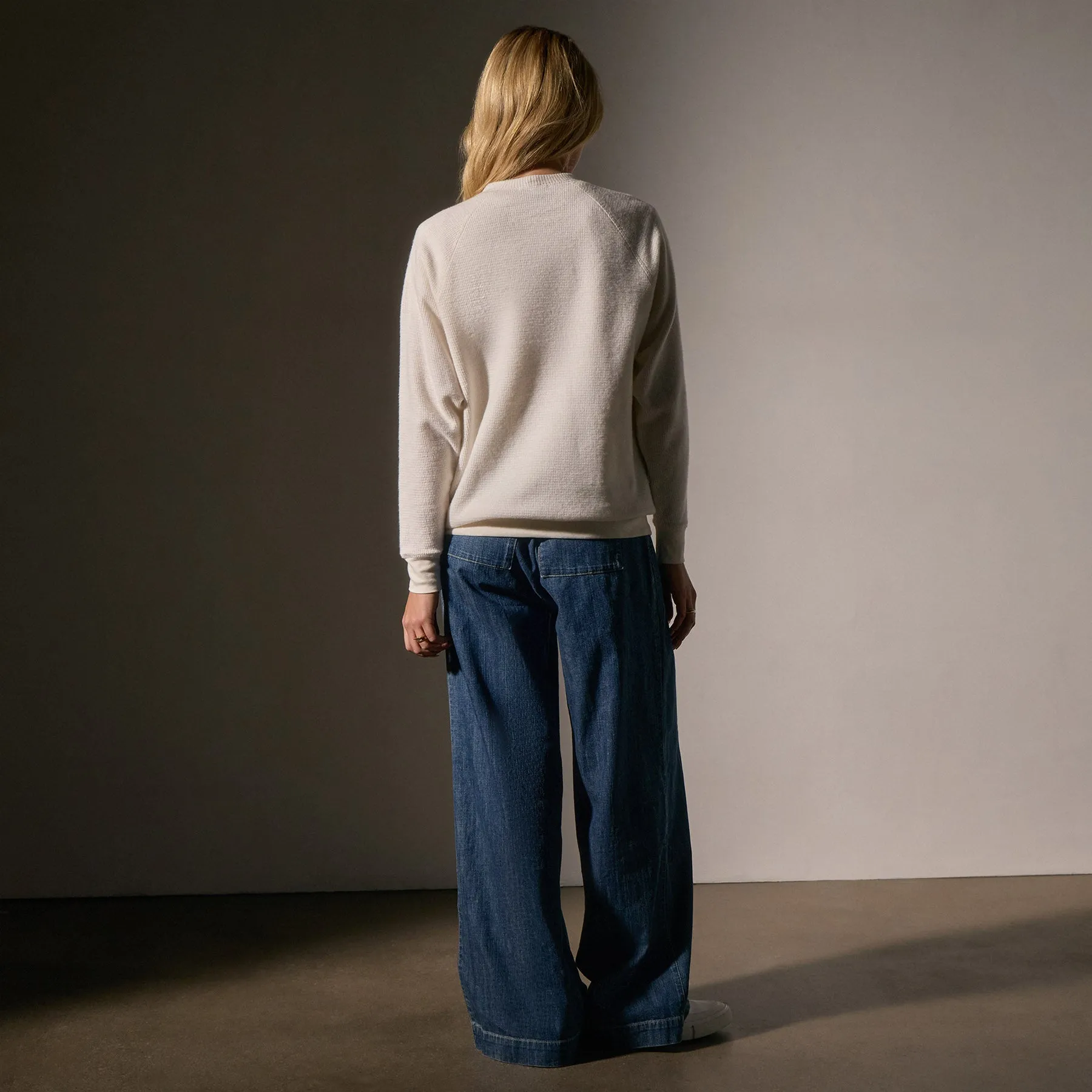 Brushed Thermal Knit Mock Neck - Oyster