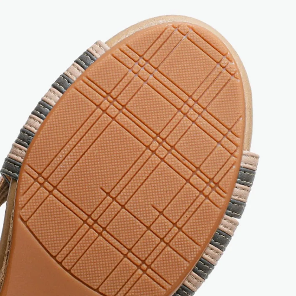 Caistre Wedge Sandal for Women 2025 Summer Open Toe Bohemian Walking Platform Sandal Comfortable Shoes