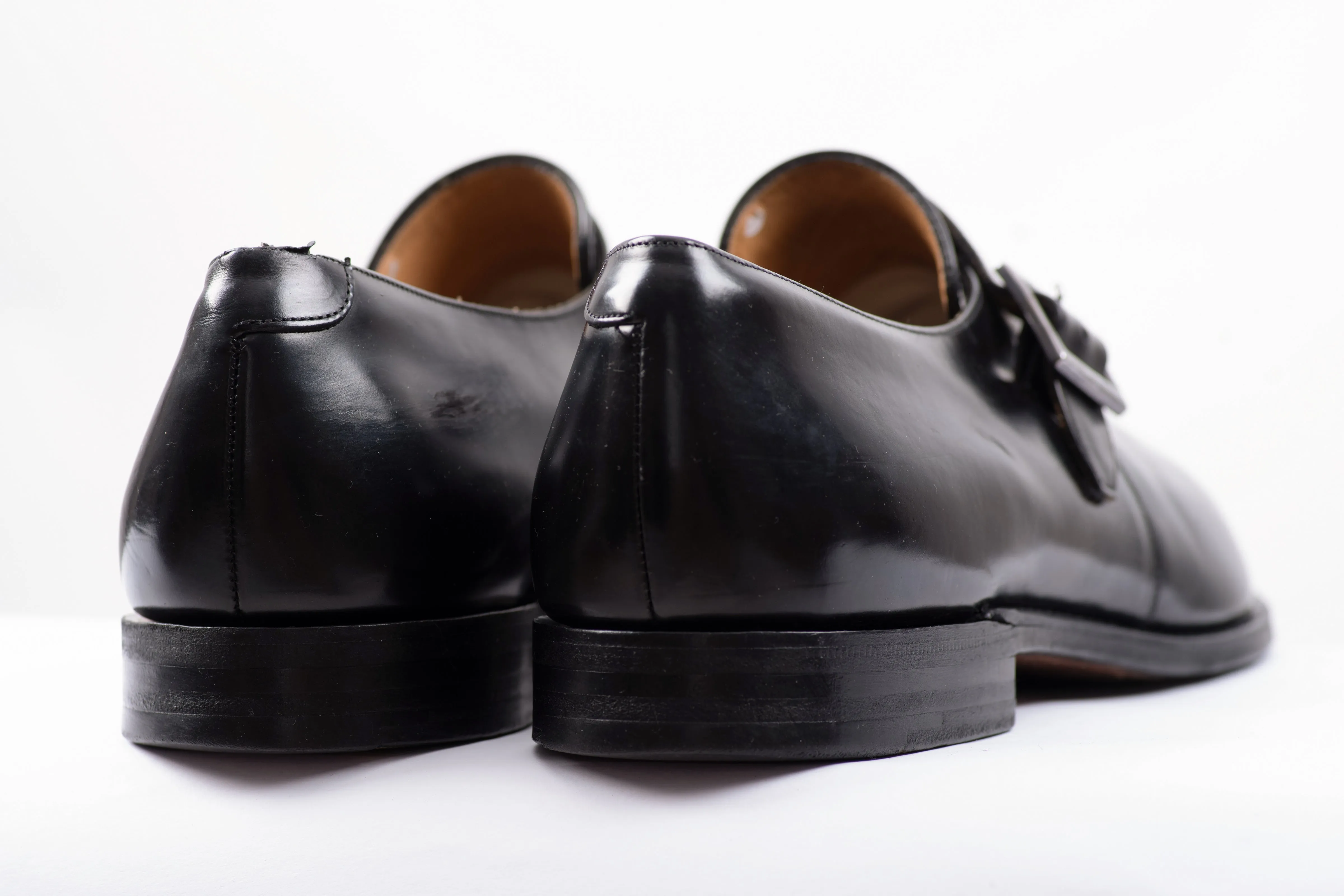 Church's Tokyo Black Leather Monk Strap Shoes, UK 11.5 F, US 12.5
