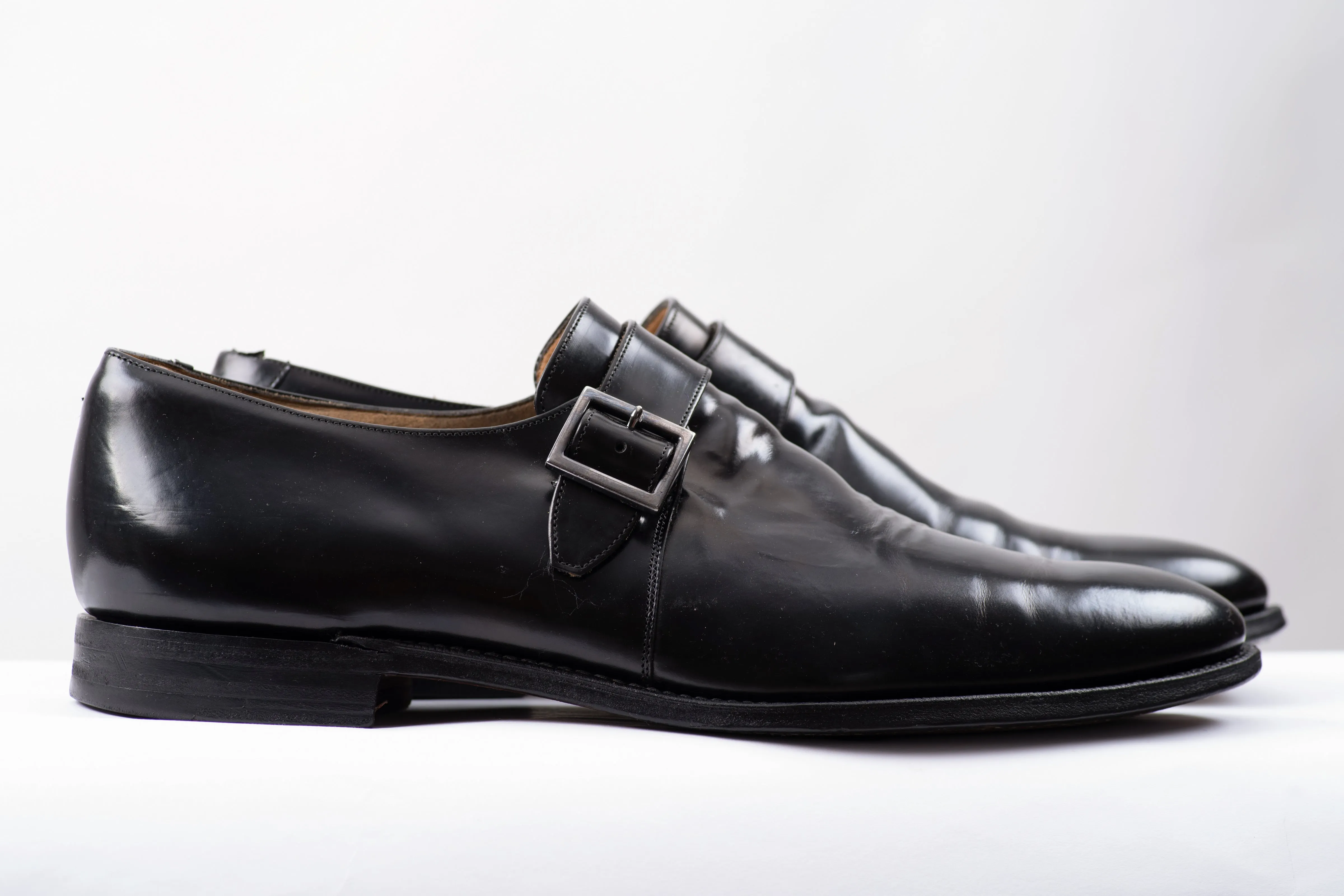 Church's Tokyo Black Leather Monk Strap Shoes, UK 11.5 F, US 12.5
