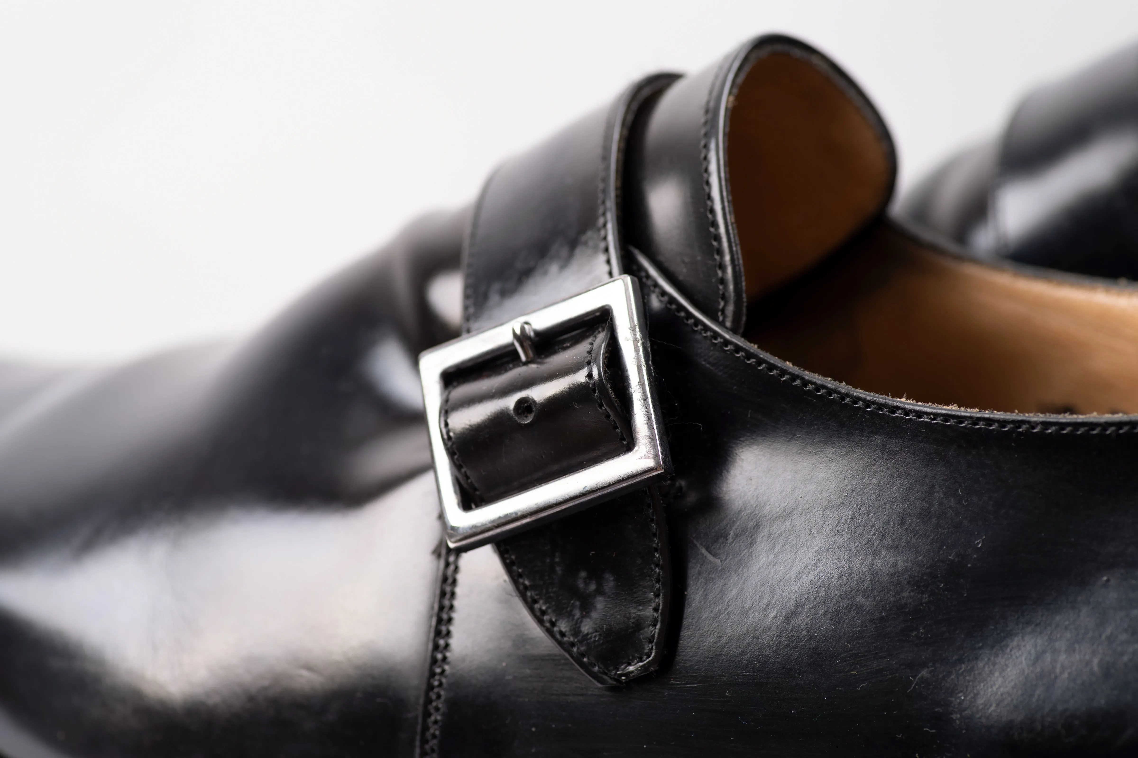 Church's Tokyo Black Leather Monk Strap Shoes, UK 11.5 F, US 12.5