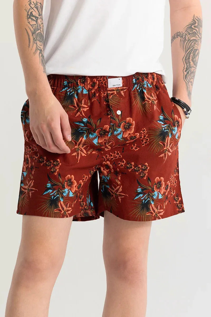 Eivind Floral Rustic Red Boxer