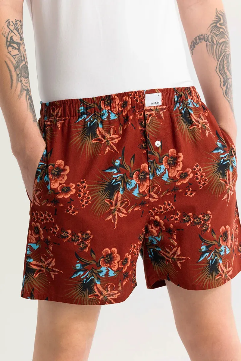 Eivind Floral Rustic Red Boxer