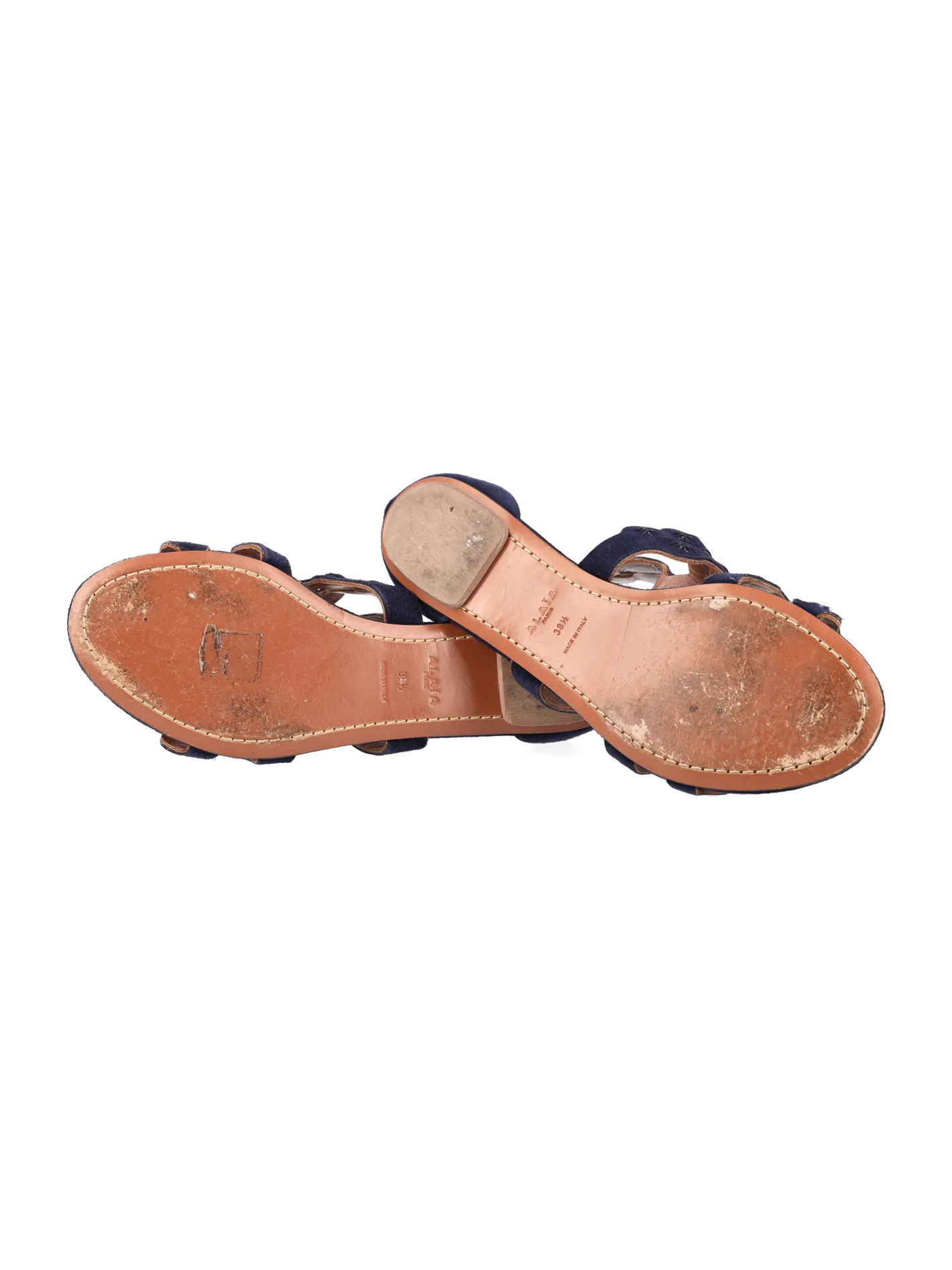 embellished laser-cut suede sandals