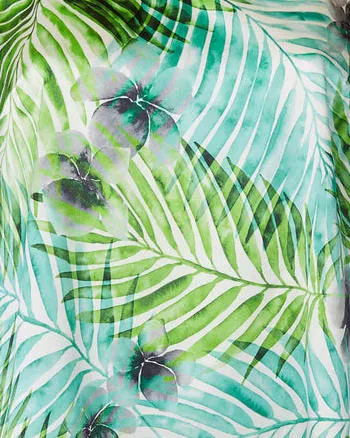 Gia V-Neck Silk Shell | Palm Print
