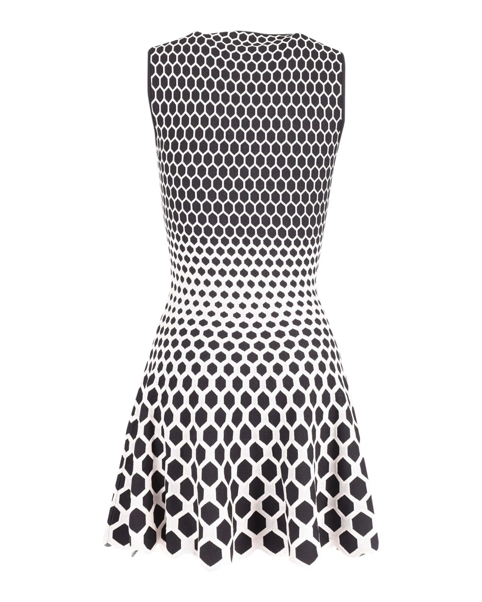 Honeycomb Skater Dress in Black Print Viscose