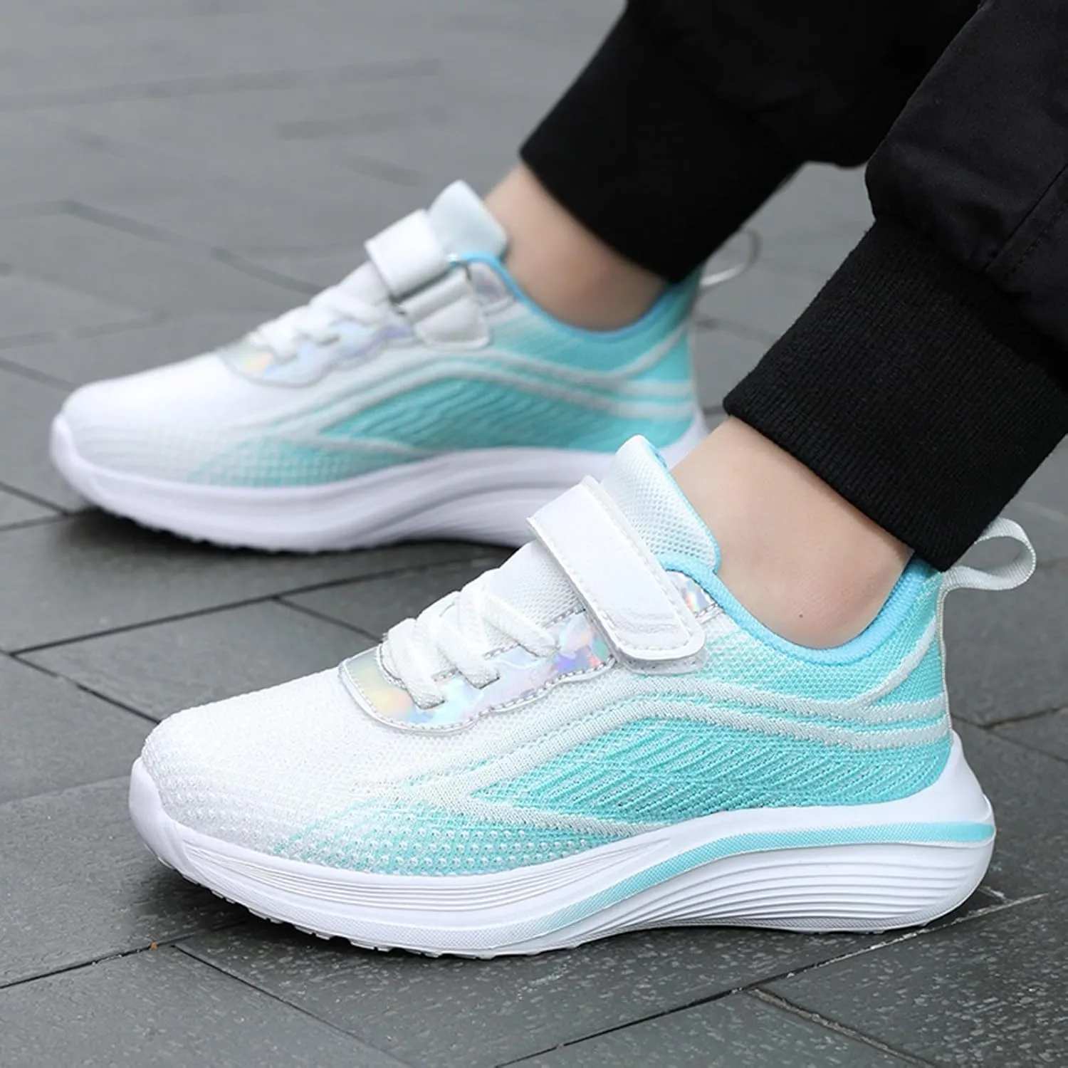 IWIHMIV Girls Athletic Shoes Toddler Tennis Shoes Sneakers for Boys Running Shoes Girls Boys Casual Breathable Sports Shoes