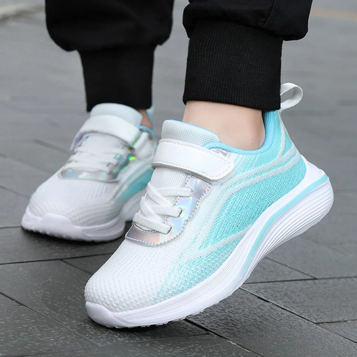 IWIHMIV Girls Athletic Shoes Toddler Tennis Shoes Sneakers for Boys Running Shoes Girls Boys Casual Breathable Sports Shoes