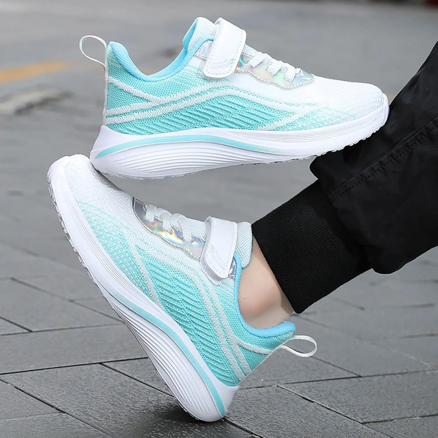 IWIHMIV Girls Athletic Shoes Toddler Tennis Shoes Sneakers for Boys Running Shoes Girls Boys Casual Breathable Sports Shoes