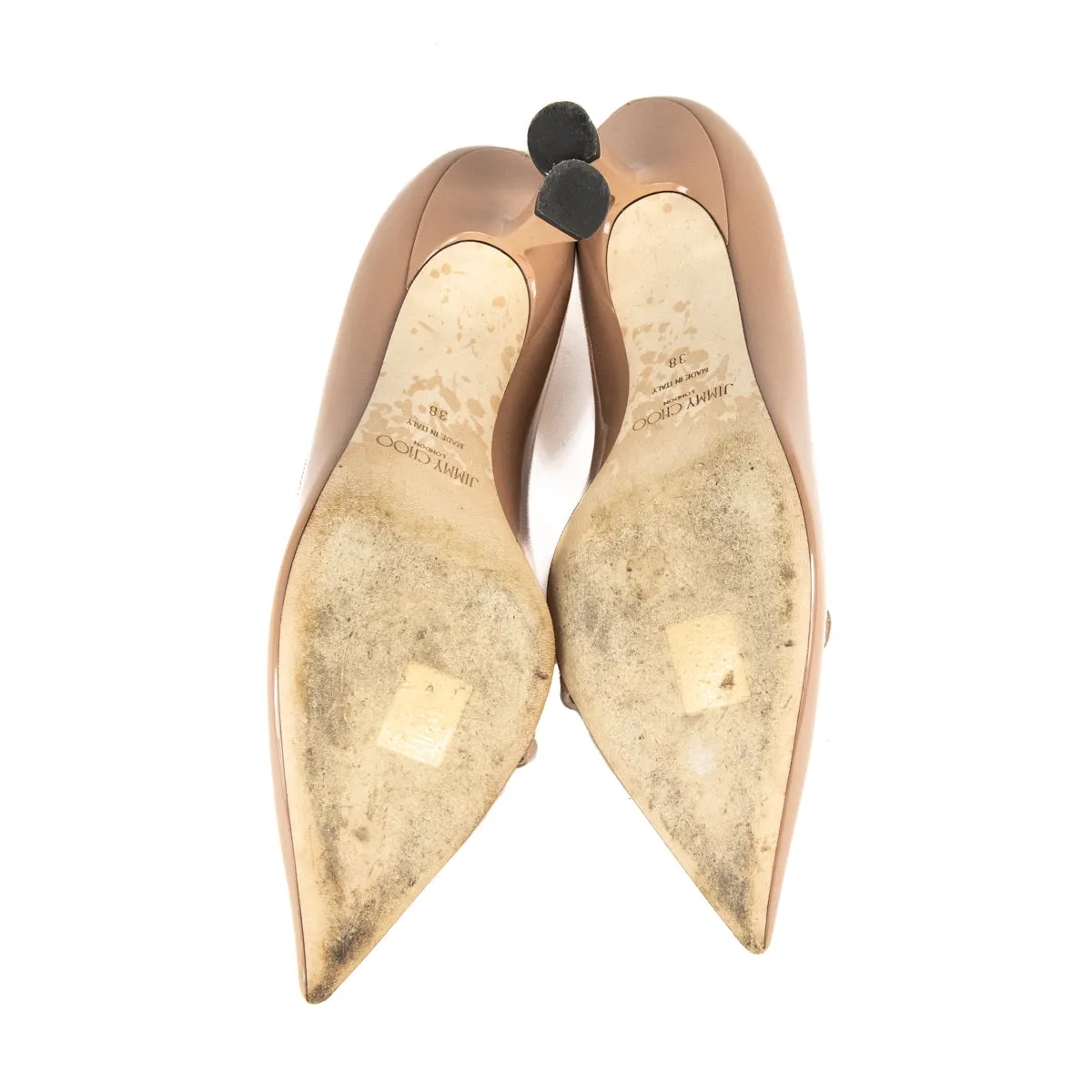 Jimmy Choo Beige Patent Rosalia 65 Pumps US 8 | EU 38