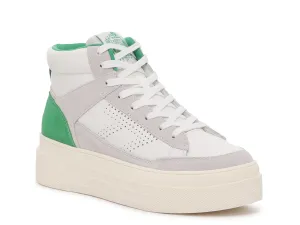 Le TIGRE Midtown high platform sneakers, green/white/beige