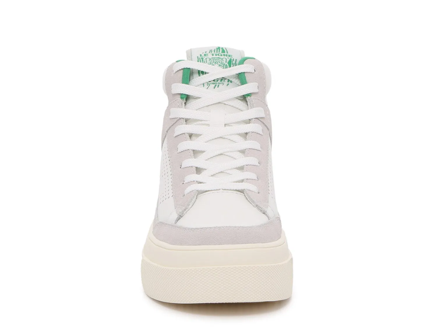 Le TIGRE Midtown high platform sneakers, green/white/beige