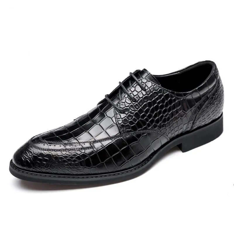 Luxury CrocGloss Classic Brogue Dress Shoes