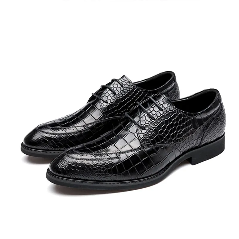 Luxury CrocGloss Classic Brogue Dress Shoes