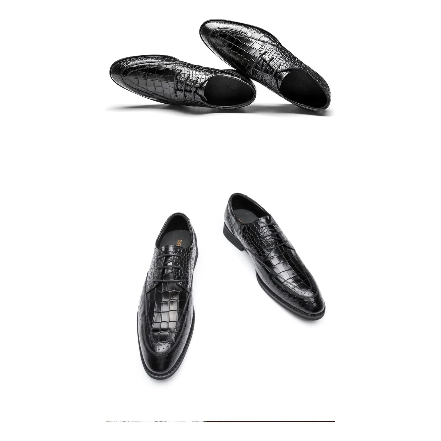 Luxury CrocGloss Classic Brogue Dress Shoes