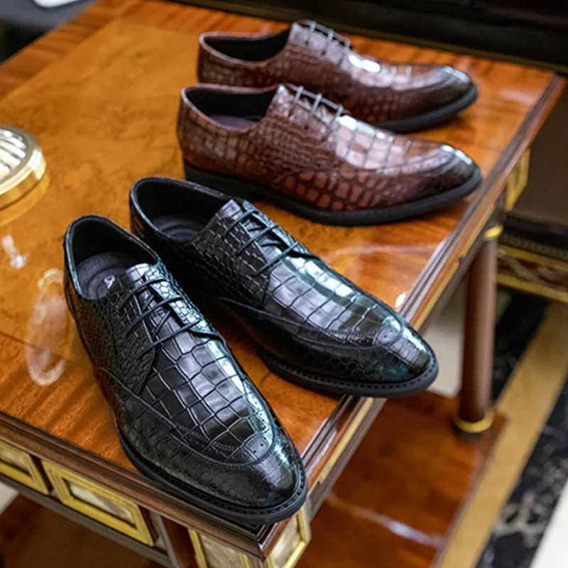 Luxury CrocGloss Classic Brogue Dress Shoes
