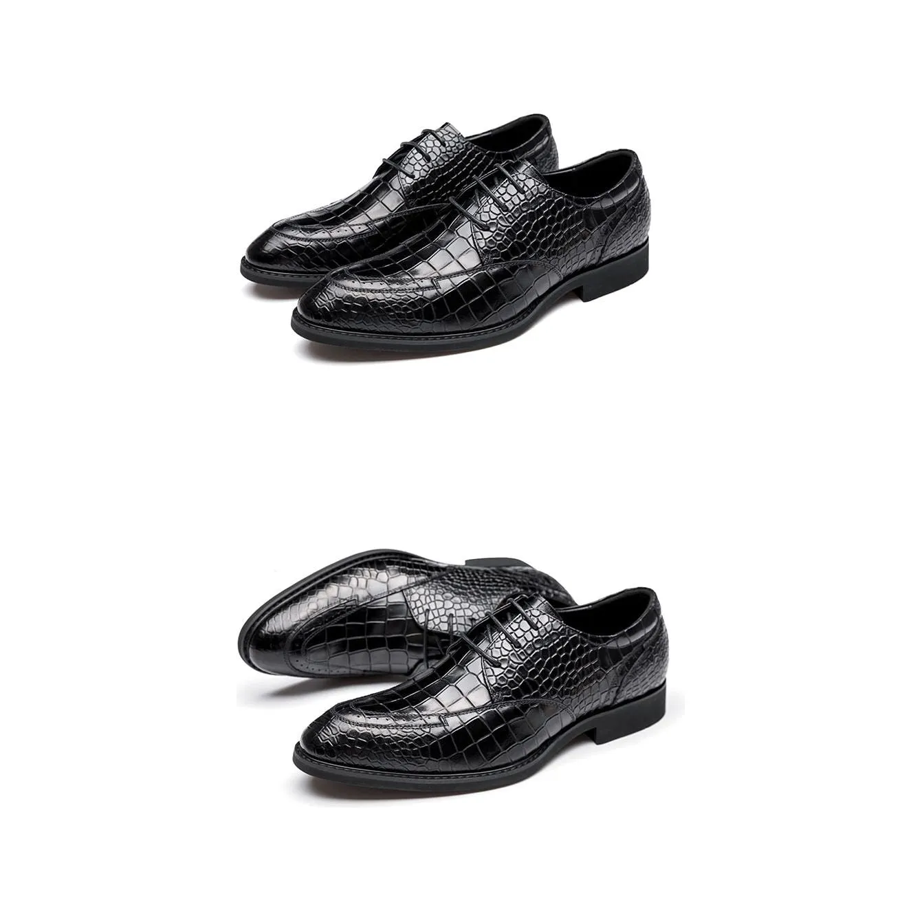 Luxury CrocGloss Classic Brogue Dress Shoes