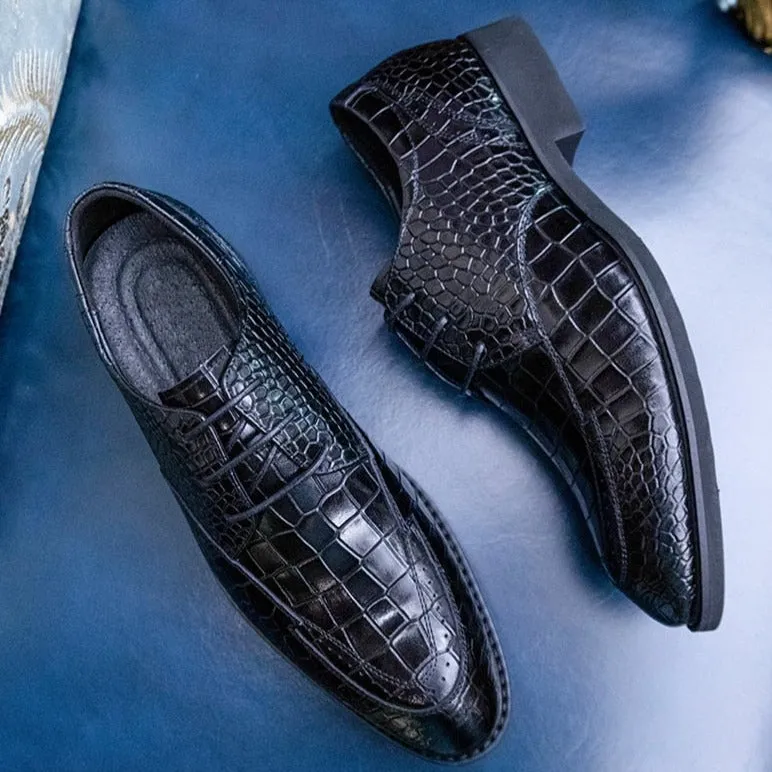 Luxury CrocGloss Classic Brogue Dress Shoes