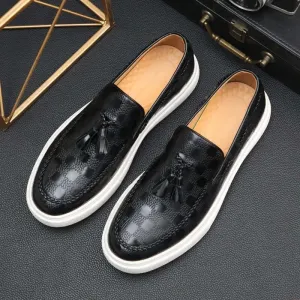 Men's Leather Slip-On Loafers: Tasseled, Textured, Chunky Sole