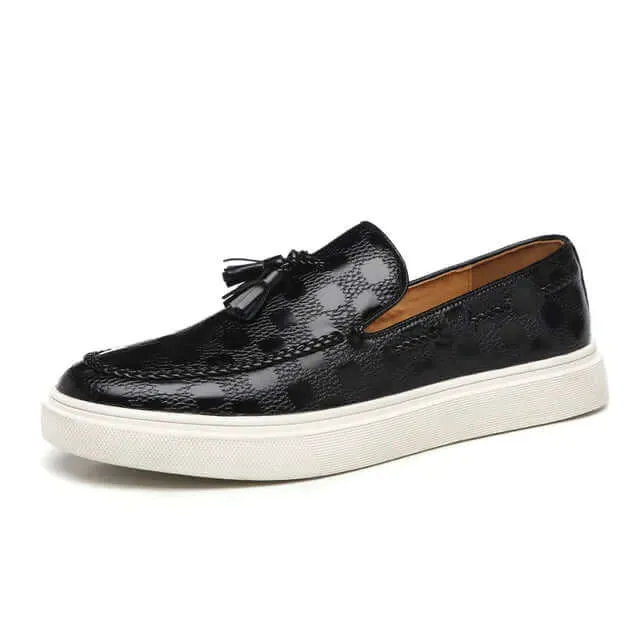 Men's Leather Slip-On Loafers: Tasseled, Textured, Chunky Sole