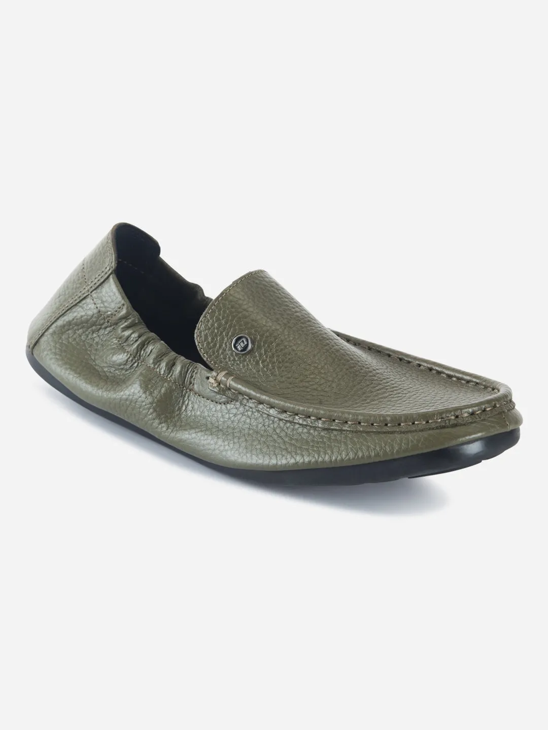 Men's Olive Elastic Collered Snug Fit Slip On (ID3057)