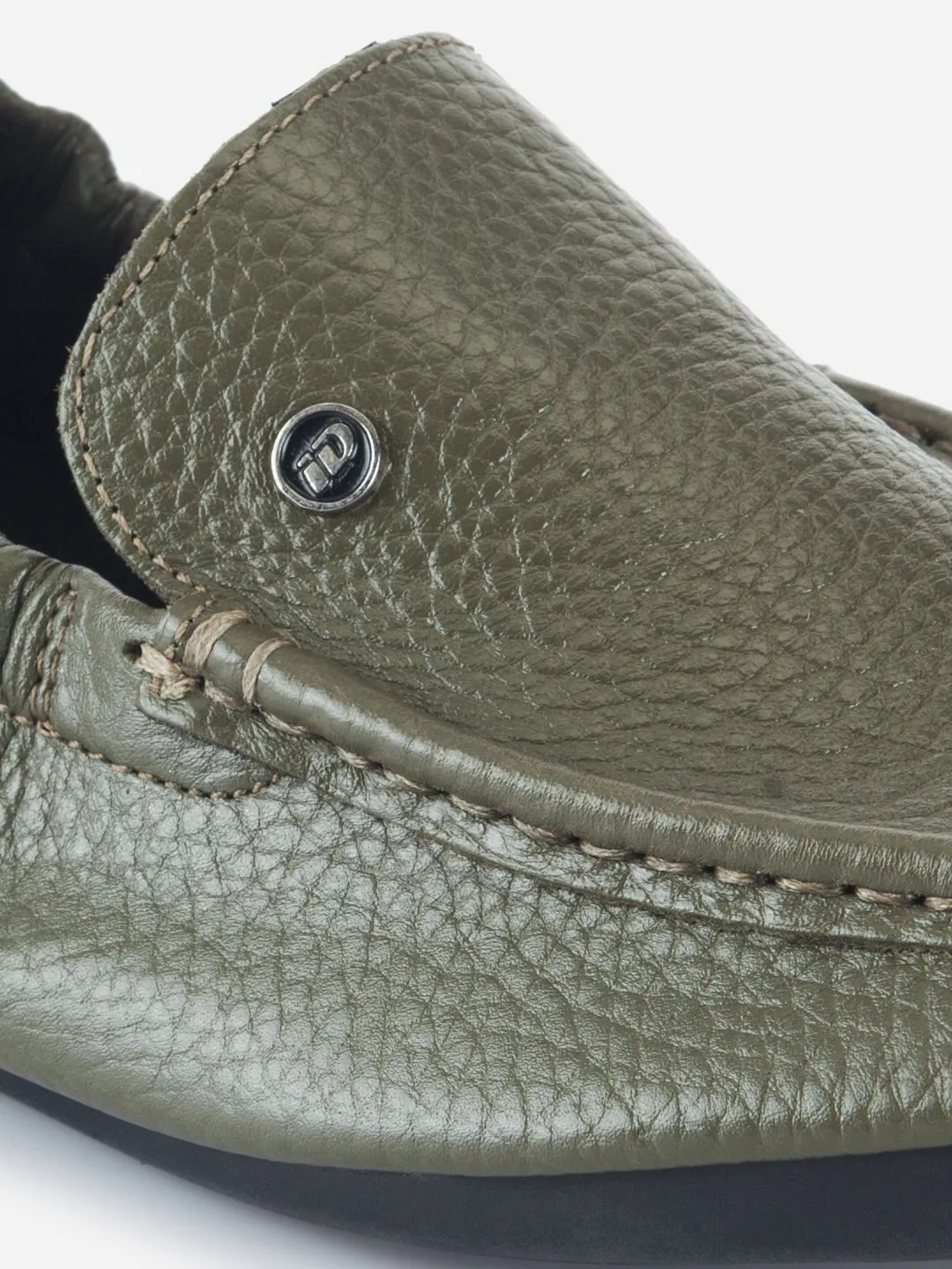 Men's Olive Elastic Collered Snug Fit Slip On (ID3057)