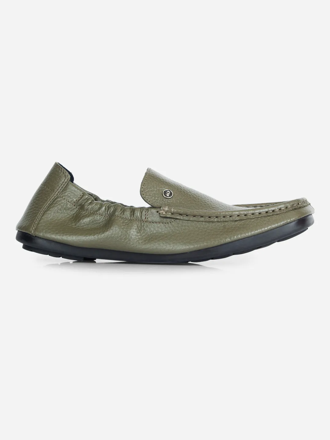 Men's Olive Elastic Collered Snug Fit Slip On (ID3057)